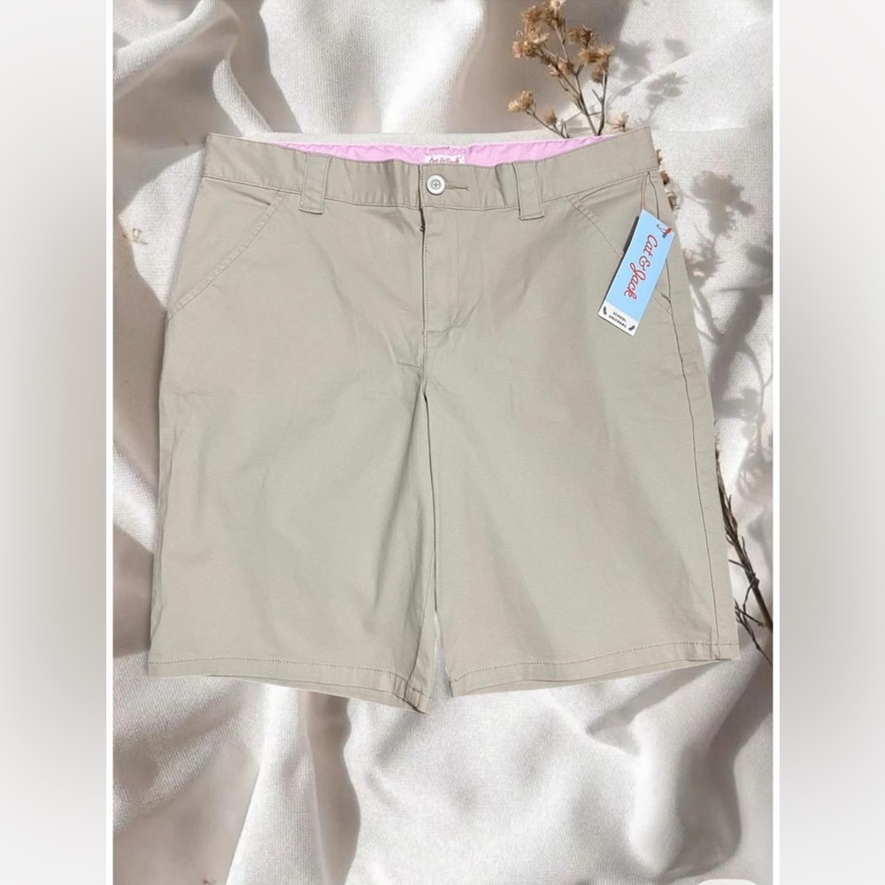Cat & Jack Khaki Flat-Front Chino Shorts – School Uniform Style, Kids - Picture 1 of 4